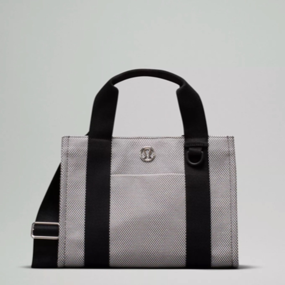 two-tone canvas mini tote